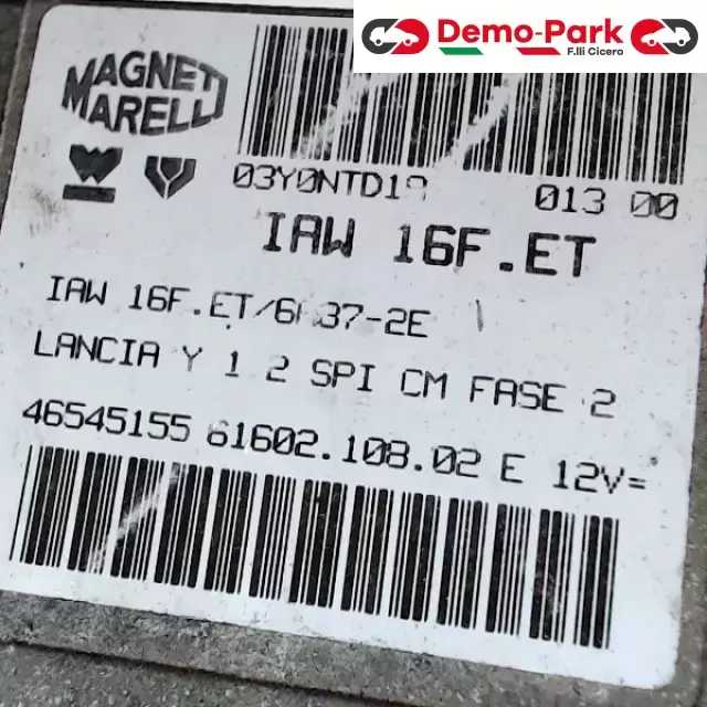 CENTRALINA MOTORE Lancia Y 1.2 IAW 16F.ET/6A87-2E      46545155 61602.108.02 E 1