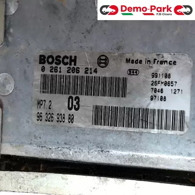 CENTRALINA MOTORE Peugeot 306 - 1.4 BOSCH0 261 206 214  MP7.2  9632693880 1