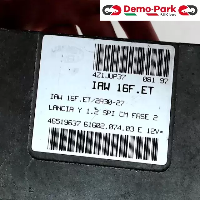 CENTRALINA MOTORE Lancia Y 1.2 IAW 16F.ET/2A30-27  4Z1JUP37   46519637 61602.704.03 E 1