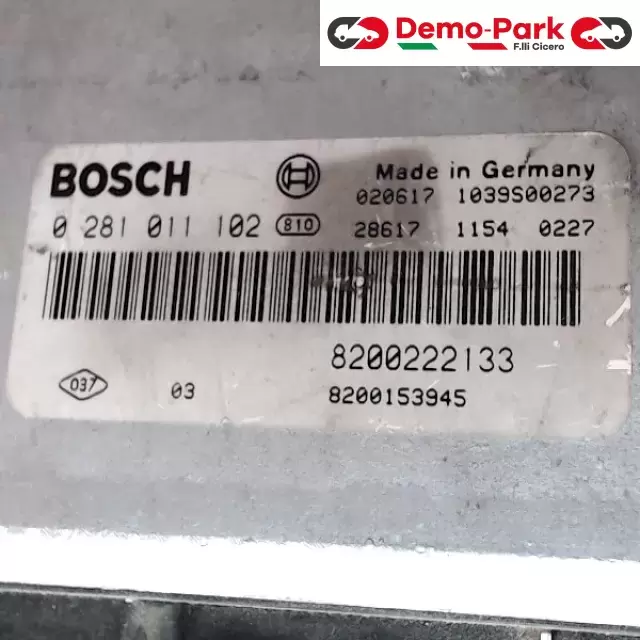 CENTRALINA MOTORE Renault SCENIC - 1.9 D BOSCH 0 281 011  102   8200222133 1