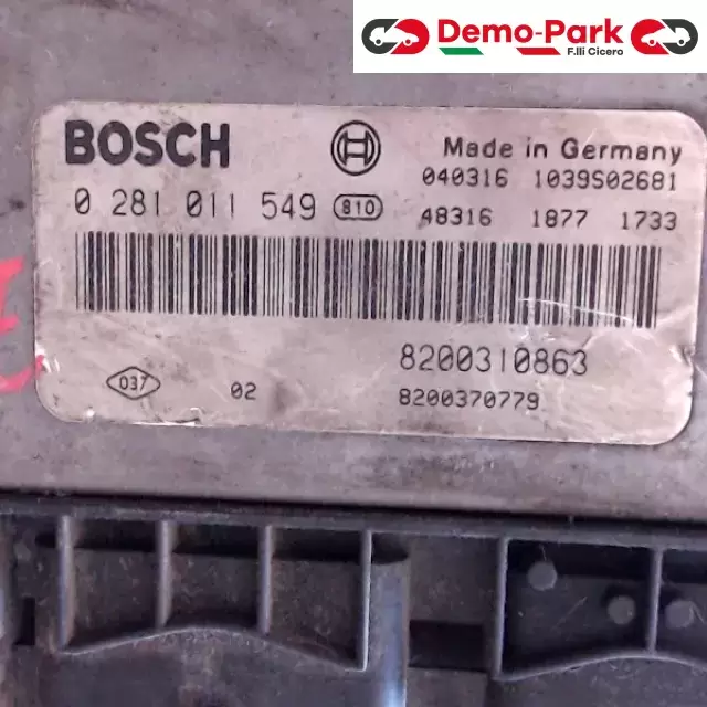 CENTRALINA MOTORE Renault MEGANE BOSCH 0 281 011 549   8200310863 1