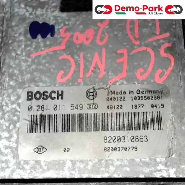 CENTRALINA MOTORE Renault SCENIC - 1.9 DCI BOSCH 0 281 011 549    8200310863 1