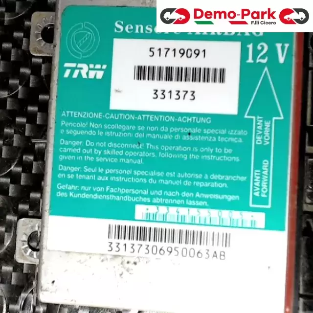 CENTRALINA SENSORE AIRBAG Fiat PUNTO - 188 III SERIE  1