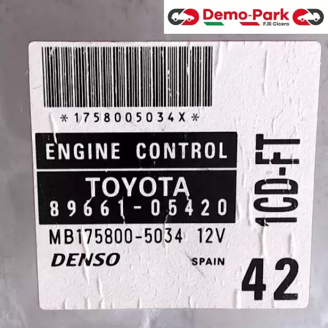 CENTRALINA MOTORE Toyota AVENSIS - 2.0 TD DENSO MB175800-5034 1