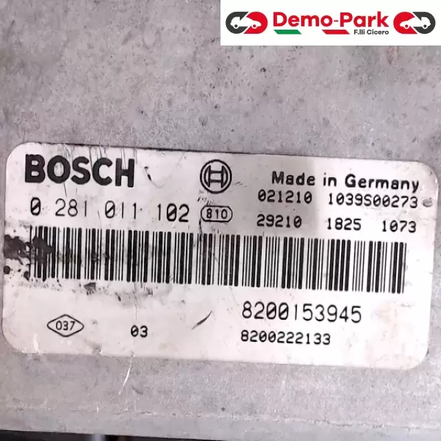 CENTRALINA MOTORE Renault SCENIC - 1.9 D BOSCH 0 281 011 102   8200153945 0