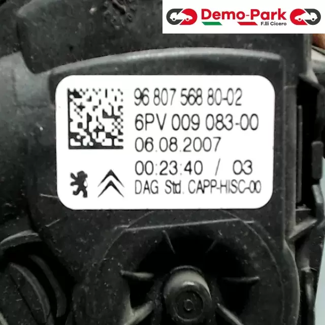 PEDALE ACCELERATORE  Peugeot 207 - 1.4 6PV 009 083 - 00 1