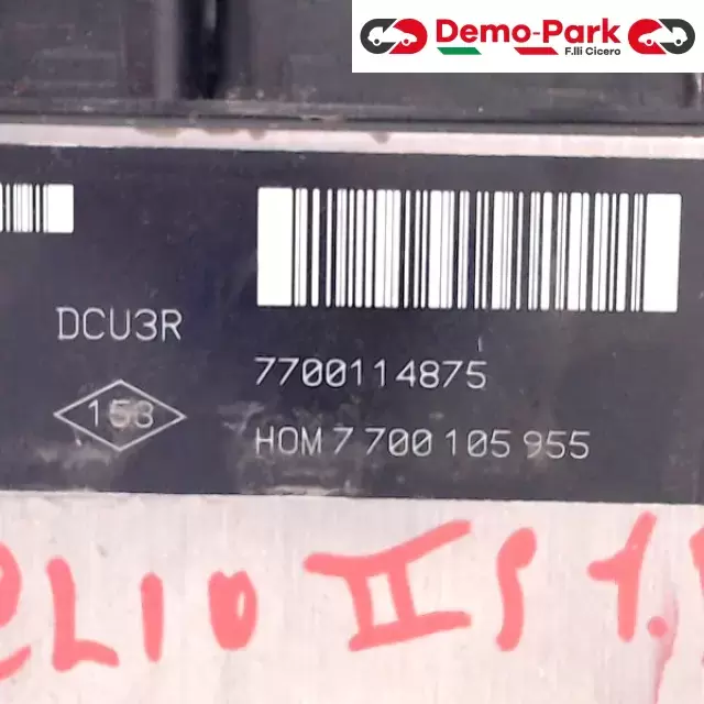 CENTRALINA MOTORE Renault CLIO II SERIE - 1.9 D R04010031F   HOM 7 700 105 955 1