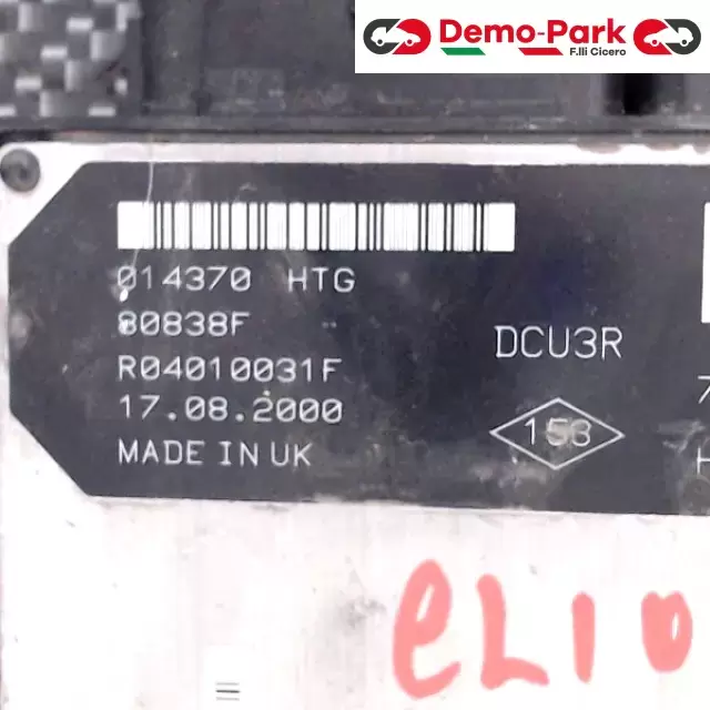 CENTRALINA MOTORE Renault CLIO II SERIE - 1.9 D R04010031F   HOM 7 700 105 955 2