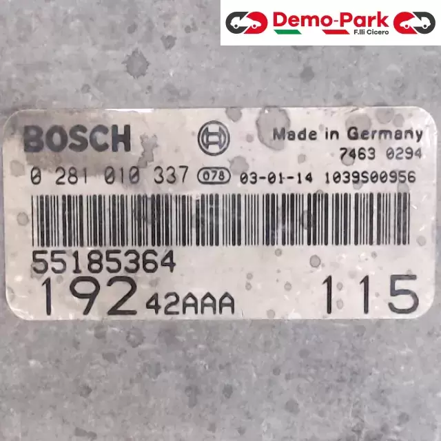 CENTRALINA MOTORE Fiat STILO - 1.9 JTD BOSCH  0 281 010 337  55185364 0