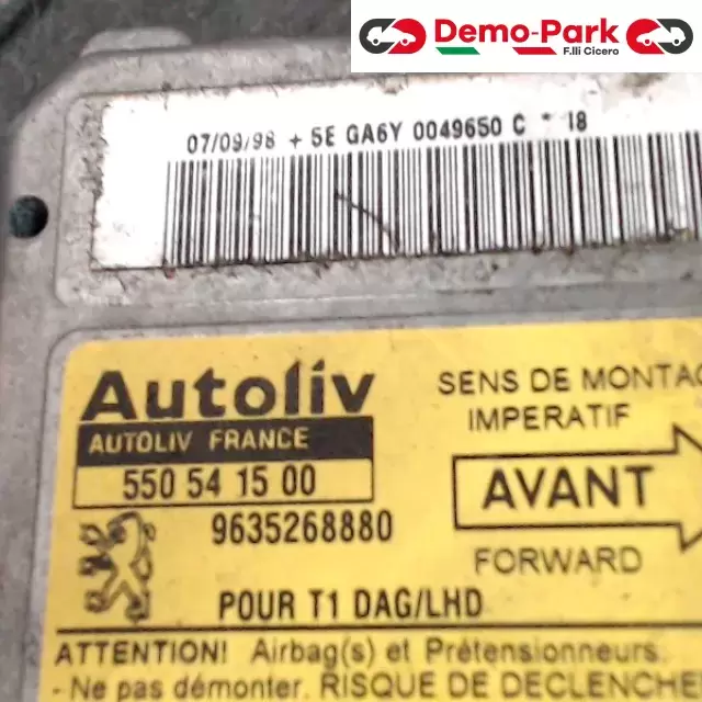 CENTRALINA AIRBAG Peugeot 206  1