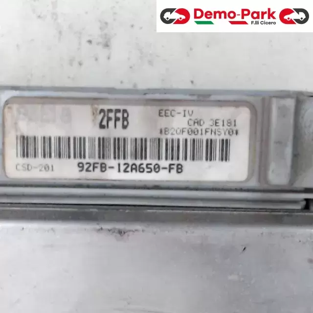 CENTRALINA MOTORE Ford FIESTA - 1.0 92FB-12A650-FB   CAD 3E181 1