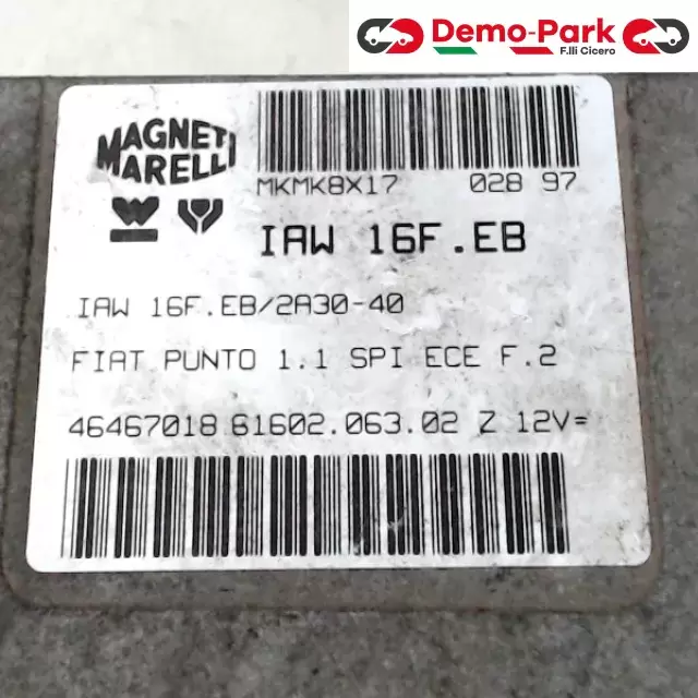 CENTRALINA MOTORE Fiat PUNTO I SERIE - 1.1 IAW 16F.EB/2A30-40 1