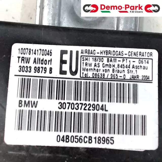 AIRBAG SPORTELLO ANT. SX Bmw 320 - E46 30339879B 1
