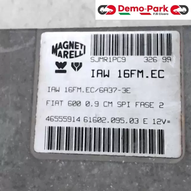 CENTRALINA MOTORE Fiat 600 - 0.9 IAW 16FM.EC/6A37-3E 1