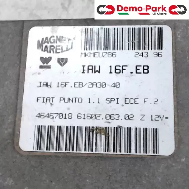 CENTRALINA MOTORE Fiat PUNTO I SERIE - 1.1 IAW 16F.EB/2A30-40 1