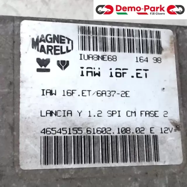 CENTRALINA MOTORE Lancia Y - 1.2 IAW 16F.ET/6A37-2E 1
