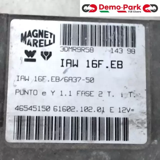 CENTRALINA MOTORE Fiat PUNTO I SERIE - 1.1 IAW 16F.EB/6A37-50 1