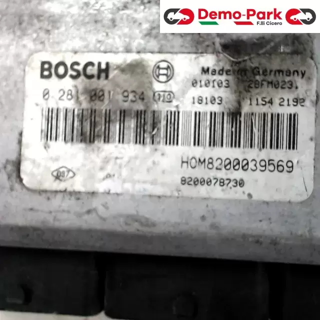 CENTRALINA MOTORE Renault SCENIC - 1.9 DCI BOSCH 0 281 001 934  HOM8200039569 1