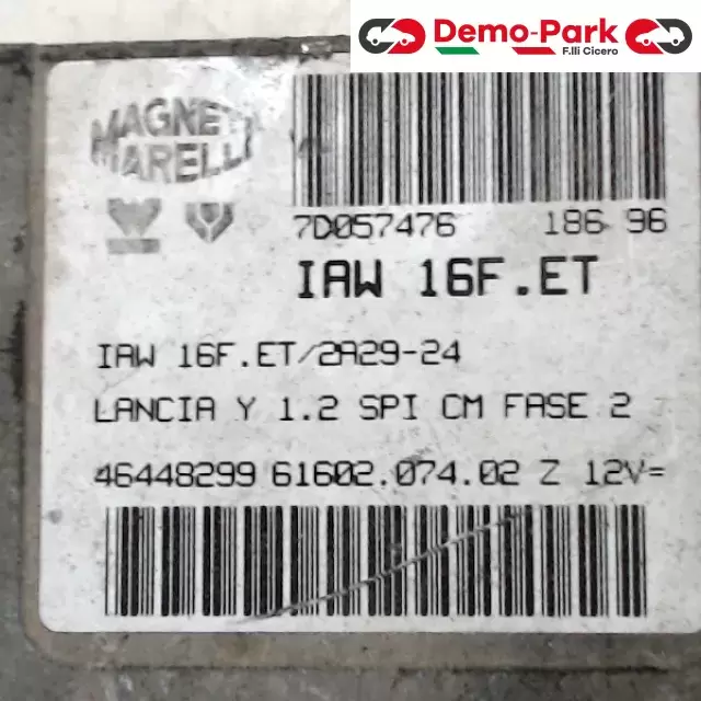 CENTRALINA MOTORE Fiat PUNTO I SERIE - 1.2 IAW 16F.ET/2A29-24 1