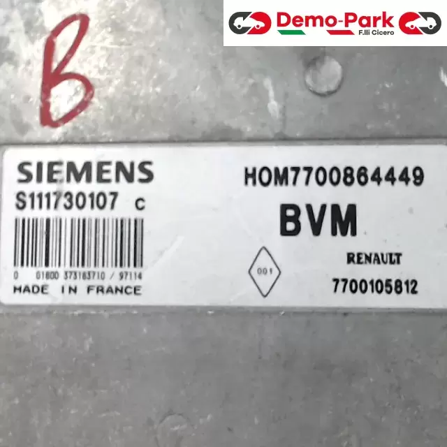 CENTRALINA MOTORE Renault CLIO - 1.2 SIEMENS S111730107 C      HOM7700864449 1