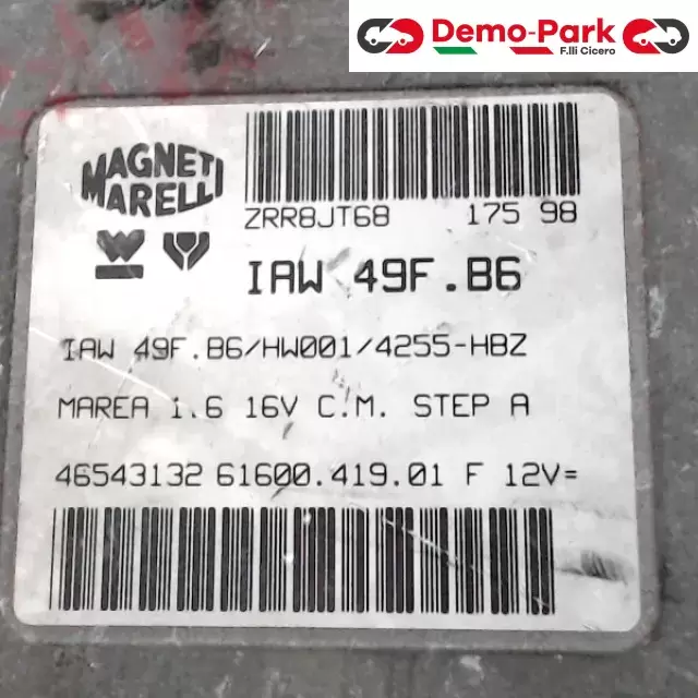 CENTRALINA MOTORE Fiat BRAVA - 1.6 IAW 49F.B6/HW001/4255-HBZ 1