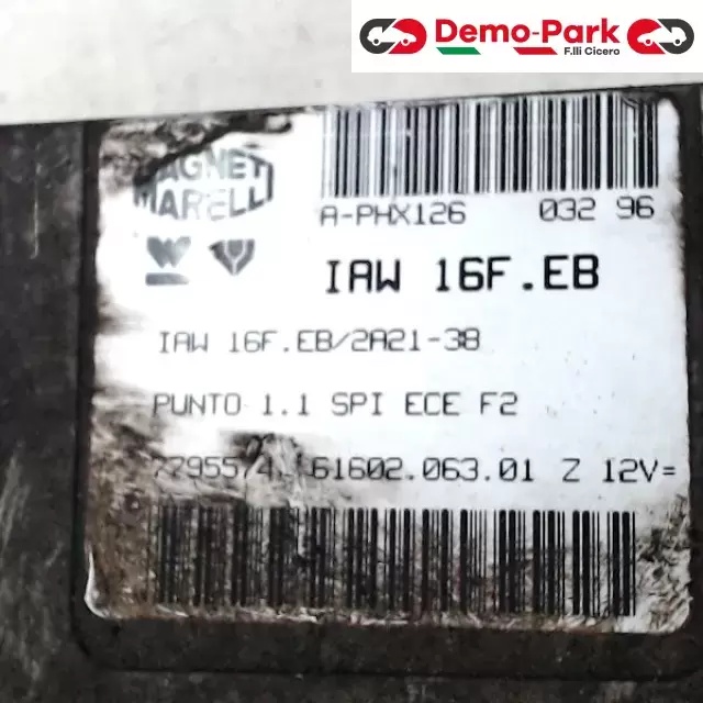 CENTRALINA MOTORE Fiat PUNTO I SERIE - 1.1 IAW 16F.EB/2A21-38 1