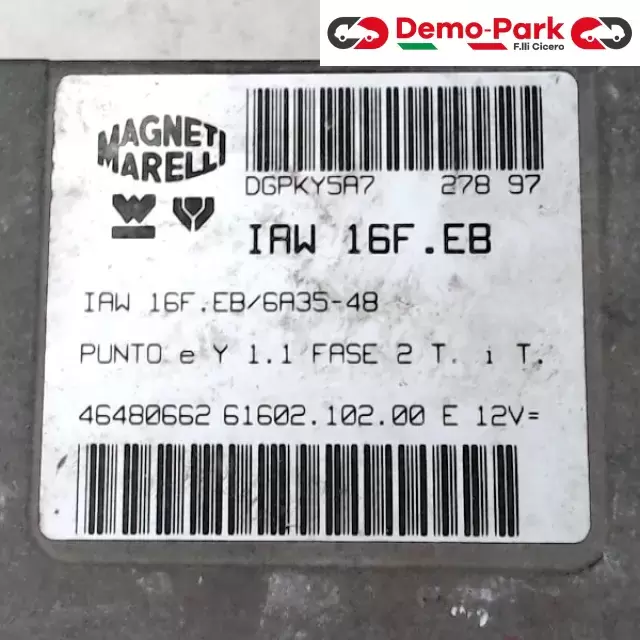 CENTRALINA MOTORE Lancia Y - 1.1 IAW 16F.EB/6A35-48 1