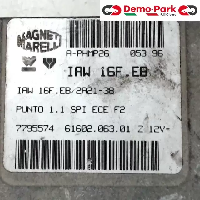 CENTRALINA MOTORE Fiat PUNTO I SERIE - 1.1 iaw 16f.eb/2a21-38 1