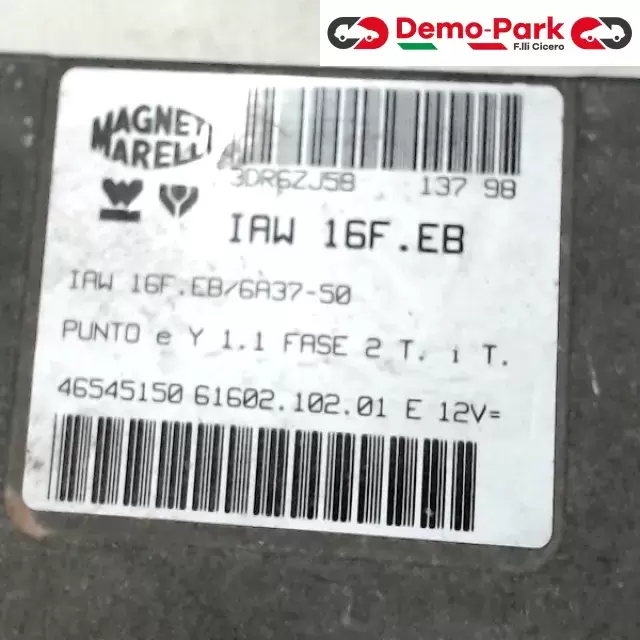 CENTRALINA MOTORE Lancia Y - 1.1 IAW 16F.EB/6A37-50 1