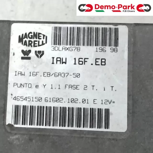 CENTRALINA MOTORE Lancia Y - 1.1 IAW 16F.EB/6A37-50 1