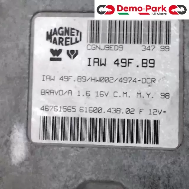 CENTRALINA MOTORE Fiat BRAVA - 1.6 IAW 49F.B9/HW002/4974-DCR 1