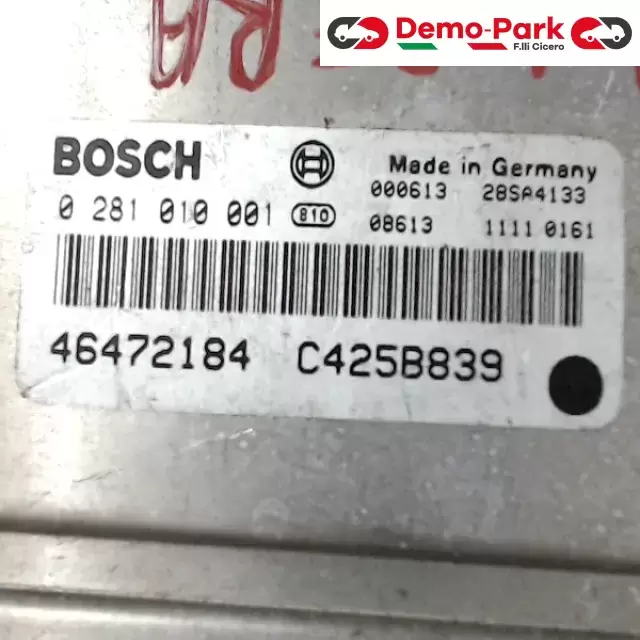 CENTRALINA MOTORE Lancia LYBRA - 2.4 JTD BOSCH 0 281 010 001    46472184  C425B839 1