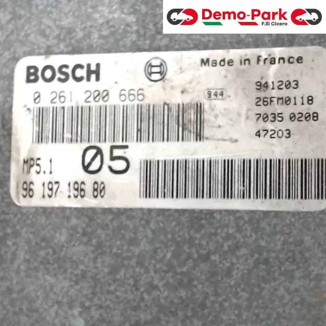 CENTRALINA MOTORE CitroЁn XANTIA - 1.8 BOSCH 0 261 200 666    MP5.1  96 197 196 80 1