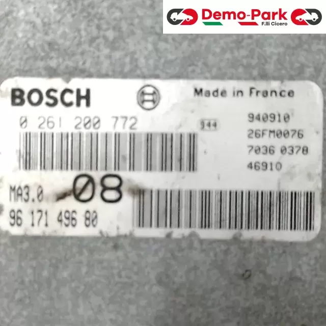 CENTRALINA MOTORE Peugeot 106 - 1.4 BOSCH 0 261 200 772  MA3.0    96 171 496 80 1