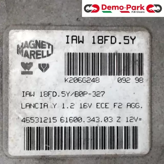 CENTRALINA MOTORE Lancia Y - 1.2 IAW 18FD.5Y/B0P-327 1