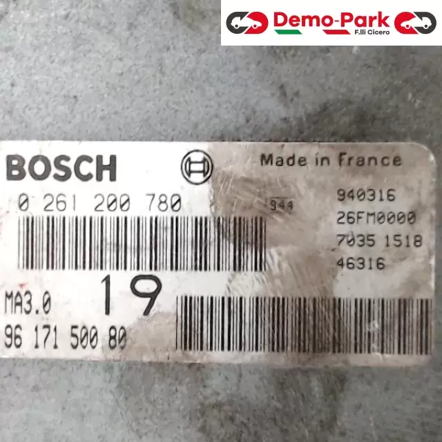 CENTRALINA MOTORE Peugeot 306 - 1.9 D BOSCH 0 261 200 780     MA3.0   96 171 500 80  1