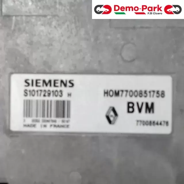 CENTRALINA MOTORE Renault CLIO - 1.2 SIEMENS S101729103     HOM7700851758 1