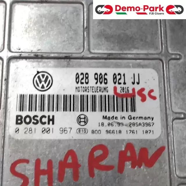 CENTRALINA MOTORE Volkswagen SHARAN - 1.9 TDI BOSCH 0 281 001 967      028 906 021 JJ 1