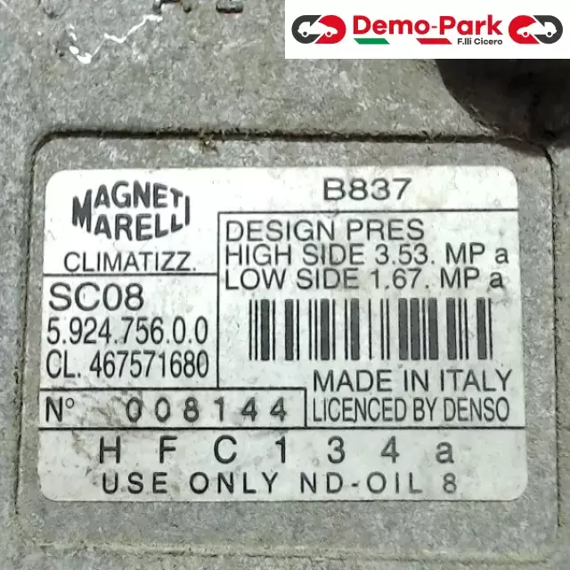 COMPRESSORE ARIA CONDIZIONATA Fiat PUNTO 188 - 1.2 16V  1