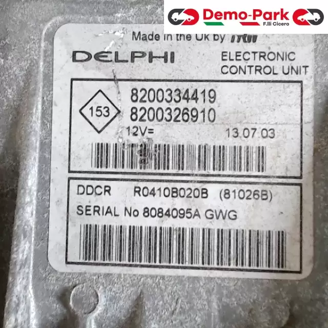CENTRALINA MOTORE Renault SCENIC - 1.5 DCI DELPHI  DDCR  R0410B020B   81026B 1