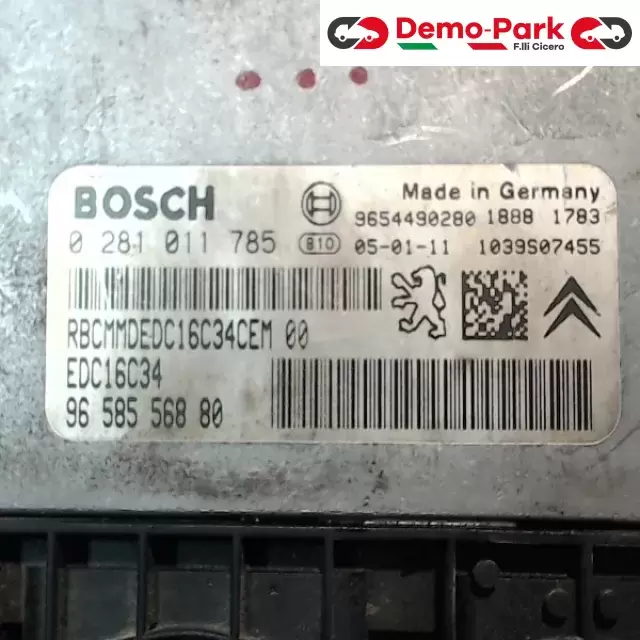 CENTRALINA MOTORE CitroЁn C3 1.4 HDI 0 281 011 785 96 585 568 80 2