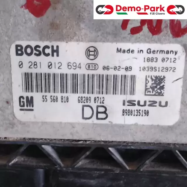 CENTRALINA MOTORE Opel ASTRA H 1.7 CDTI GM 55 560 810  0 281 012 694 2