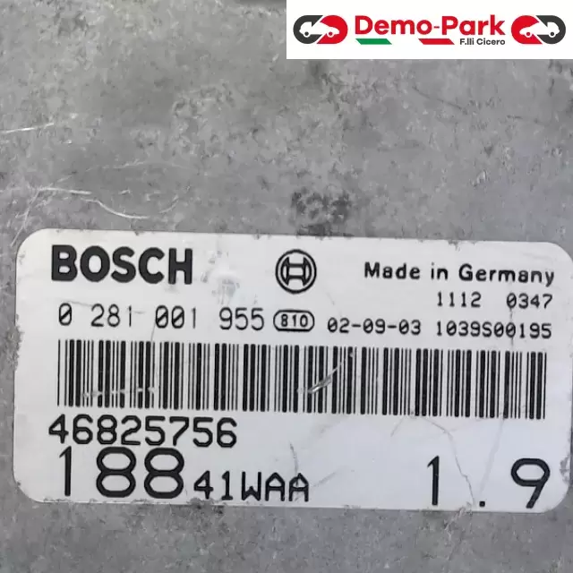 CENTRALINA MOTORE Fiat PUNTO 188 1.9 D 0 281 001 955 2