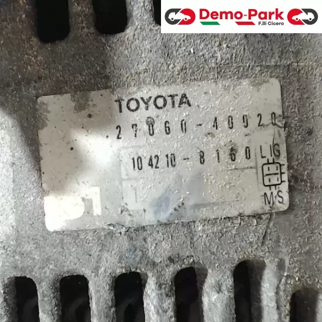 ALTERNATORE TOYOTA YARIS 1.0 3 CILINDRI Toyota YARIS - 1.0 27060-40020 1
