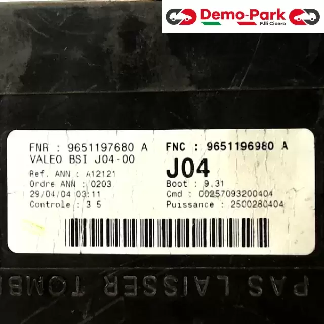 BODY COMPUTER PEUGEOT 307 Peugeot 307 - 1.6 16V 9651196980A 1