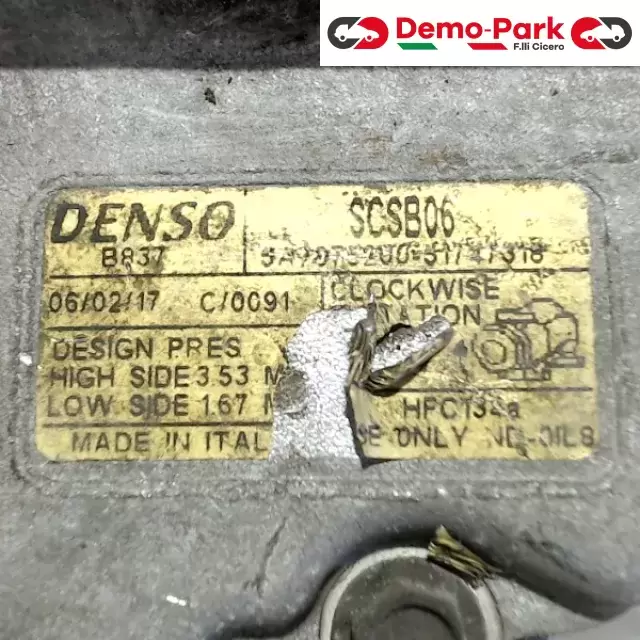 COMPRESSORE A/C FIAT IDEA 1.4B Fiat IDEA 1.4 16V SCSB06 2