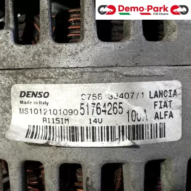 ALTERNATORE LANCIA DELTA 1.6 MTJ 100A Lancia DELTA 1.6 MJT MS1012101090 / 51764265 2