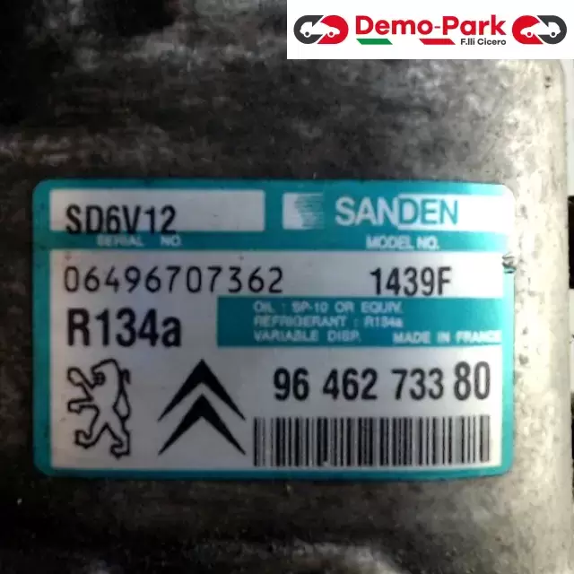 COMPRESSORE ARIA CONDIZIONATA CitroЁn C3 - 1.1 96 462 733 80 4