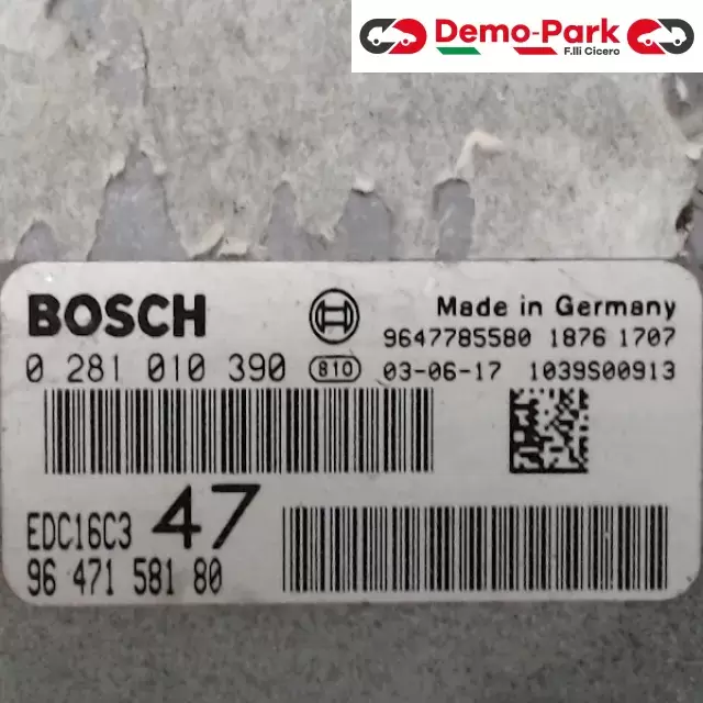 CENTRALINA MOTORE Peugeot 307 - 1.4 HDI 0 281 010 390 / 96 471 581 80 1