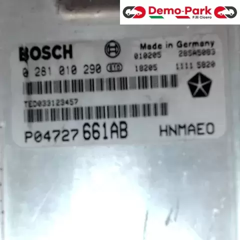 CENTRALINA MOTORE Chrysler VOYAGER - 2.5 CRD BOSCH 0 281 010 290   P04727 661AB 0
